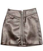 Super soft and luxurious vegan, eco-friendly leather high-waisted skirt, fully lined