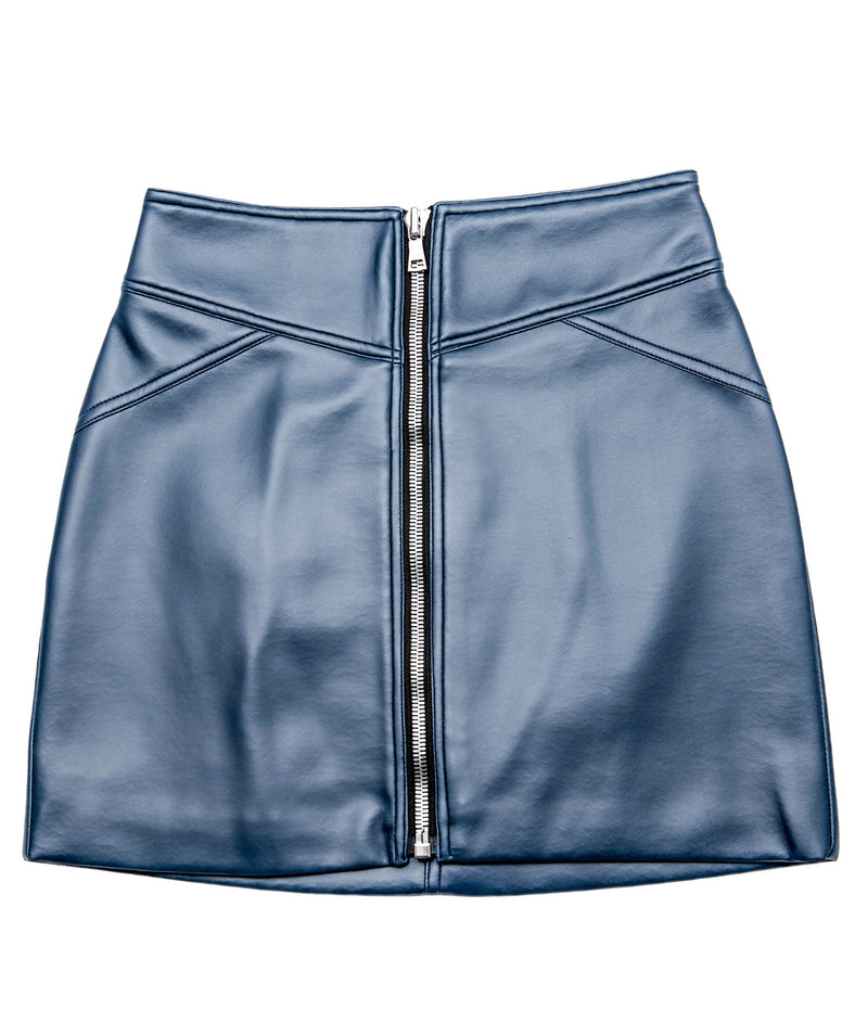 Super soft and luxurious vegan, eco-friendly leather high-waisted skirt, fully lined