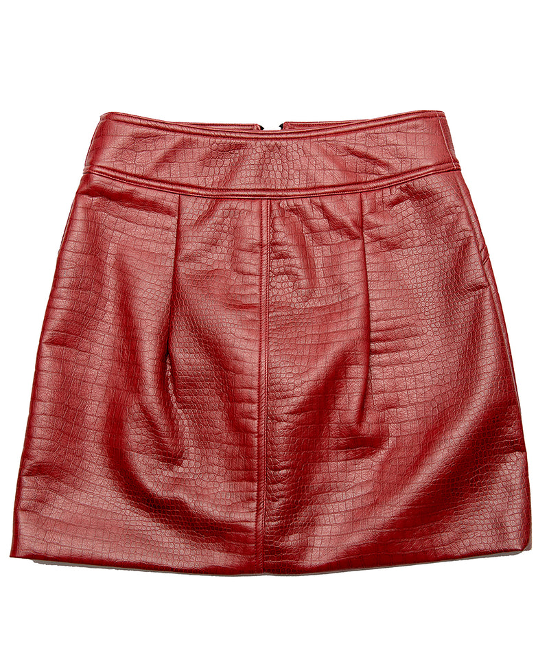 Super soft and luxurious vegan, eco-friendly leather high-waisted skirt, fully lined