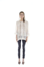 IVORY HOODED PONCHO