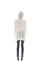 IVORY HOODED PONCHO