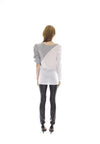WHITE AND GREY SLASHER TOP