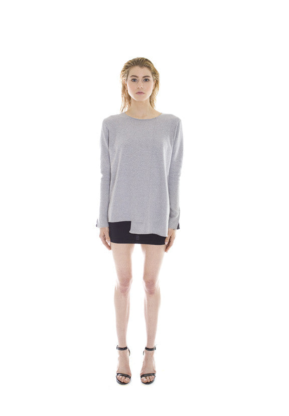 LACE INSET SWEATSHIRT