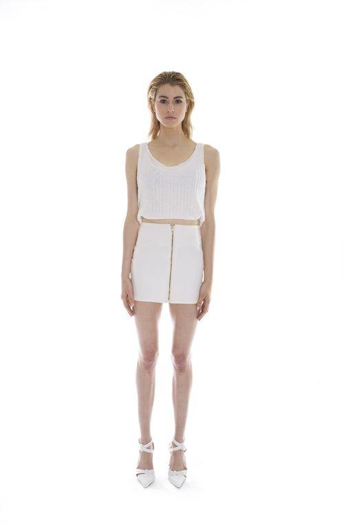 Super soft and luxurious vegan, eco-friendly leather high-waisted skirt, fully lined