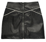 Super soft and luxurious vegan, eco-friendly leather high-waisted skirt, fully lined