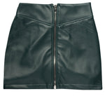 Super soft and luxurious vegan, eco-friendly leather high-waisted skirt, fully lined