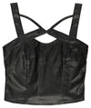 BLACK VEGAN LEATHER BUSTIER