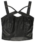 BLACK VEGAN LEATHER BUSTIER