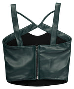 DEEP EMERALD VEGAN LEATHER BUSTIER