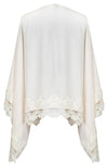 IVORY SATIN AND VENICE LACE TRIM KIMONO