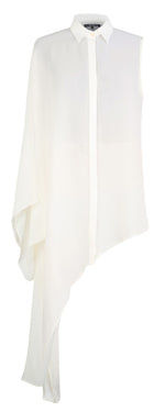 WHITE ASYMMETRICAL BLOUSE