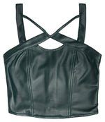 DEEP EMERALD VEGAN LEATHER BUSTIER