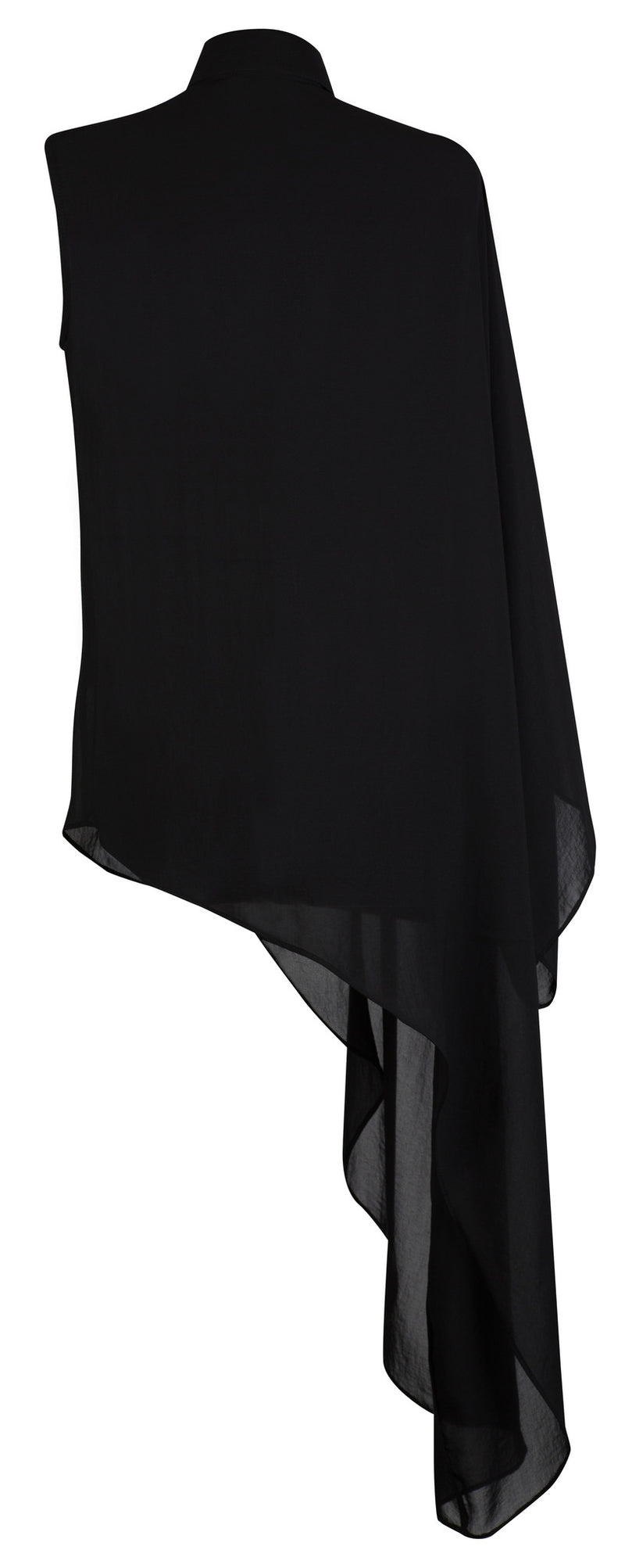 BLACK ASYMMETRICAL BLOUSE