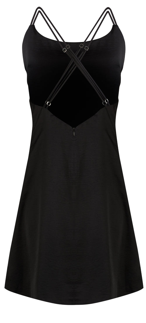 Black SATIN MIDI SLIP DRESS M Black SATIN MIDI SLIP DRESS M