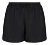 BLACK SATIN AND VENICE LACE TRIM SHORTS