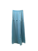 BLUE VEGAN SATIN MAXI SKIRT