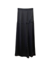 BLACK VEGAN SATIN MAXI SKIRT