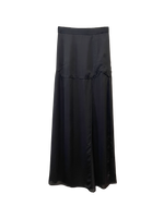 BLACK VEGAN SATIN MAXI SKIRT