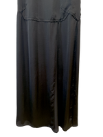 BLACK VEGAN SATIN MAXI SKIRT