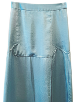 BLUE VEGAN SATIN MAXI SKIRT