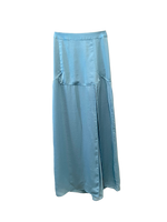 BLUE VEGAN SATIN MAXI SKIRT